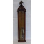 A 19th Century Mahogany Cased Admiral Fitzroy's Barometer, with printed paper dials, twin