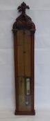 A 19th Century Mahogany Cased Admiral Fitzroy's Barometer, with printed paper dials, twin