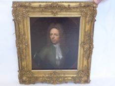 A 18th Century Oil on Canvas, Portrait of a Gentleman Scholar, presented in a later gilt wood frame,