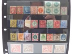 A Stock-Card of Mint QV to KGV Definitives and Commemoratives.