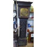 W. Nicholas (Birmingham) 8 Day Long Case Clock, mahogany case with decorative carving to door panel,