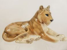 A Generously Proportioned Royal Copenhagen Porcelain Figurine, entitled 'Lioness' numbered 804,