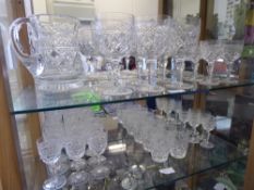 A Quantity of Stuart Crystal, including water jug, six red wine glasses, six small wine glasses,