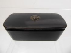 A Georgian Black-Lacquer Snuff Box, approx 10 x 4 cms.