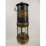 A Brass E. Thomas & Williams Ltd Antique Aberdare Miner's Lamp, approx 24 cms