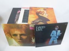 A Collection of David Bowie Long Playing Records, including "Low", "Station to Station", "Young