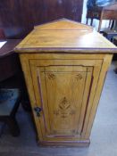 A Vintage Painted Bedside Cupboard, decorated with floral sprays to door and top, approx 36 x 33 x