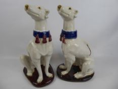 A Pair of Fireside Ceramic Grey Hounds, approx 37 cms h, nr 53.