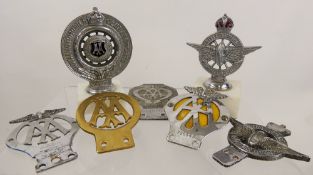 Miscellaneous Vintage Motoring Association Badges, including Royal Automobile Club, Civil Service