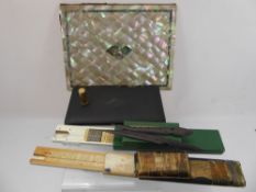 A Gentleman's Lot, comprising Castell ruler, A.W. Faber ruler, stainless steel drawing set, two