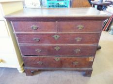 A Georgian Chest of Drawers, two short and three long drawers, swan-neck handles, approx 95 x 50 x