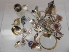 Miscellaneous Silver Jewellery, including a bangle, ingot pendant, five chains approx 117 gms,