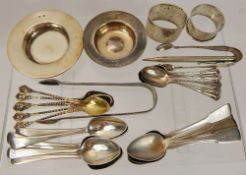 Miscellaneous Silver, including a pin dish Sheffield hallmark dated 1967, mm PP Ltd. A silver