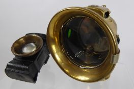 A Brass Joseph Lucas Ltd (Birmingham) Vintage Carbide 'King Of The Road' Automobile Head Light, nr