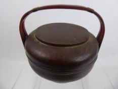 A Vintage Chinese Cylindrical Storage Vessel and Cover.