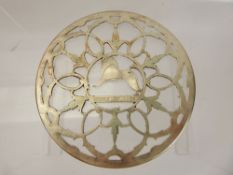 A Silver and Glass Trivet, Birmingham hallmark, dated 1924, mm Docker & Burn Ltd, the plate