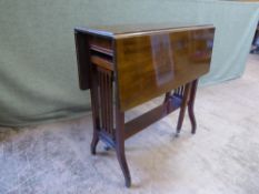 An Antique Mahogany Sutherland Table, with lyre design to outside edge, approx 66 x 68 x 72 cms