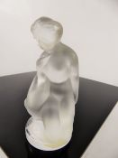 A Lalique Frosted-Glass Figurine, entitled 'Leda and the Swan', approx 12 cms.
