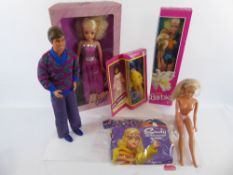 A Collection of Dolls, including two 'Barbie', 'Ken', 'Little Carolina', ' Debbie Glitter' (