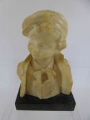 An Antique Italian Marble Bust, of a young boy signed 'Picciole', approx 14 cms high incl plinth.