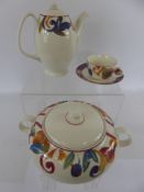 A Barretts Pottery FAB Vintage GEO Floral Tea and Part Dinner Service, including six vegetable