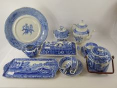 Copeland Spode 'Camilla' Miscellaneous Porcelain Comprising, one tea pot, seven saucers, six tea