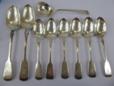 Two Victorian Silver Tablespoons, London hallmark, dated 1850 and 1873, together with Georgian sauce