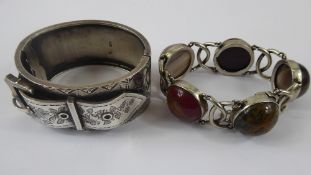 A Lady's Victorian Silver Buckle Bangle, Birmingham hallmark, dated 1885 the bangle with West's