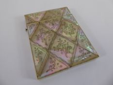 A Victorian Mother of Pearl Inlaid Card Case, (wf).