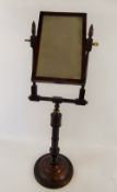 An Antique Wooden Pedestal Shaving Mirror, on turned legs with adjustable mirror, approx 74 x 24