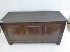 An Antique Oak Panelled Blanket Chest, approx 123 x 50 x 62 cms.