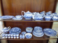 Spode 'Blue Italian' Porcelain, comprising tea pot, smaller tea pot, two milk jugs, sugar bowl,