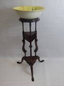 A Mahogany Shaving Stand With Empire Porcelain Company Bowl (1925 - 1939), the porcelain bowl hand