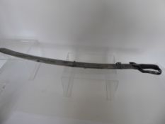 A British Blue and Gilt Light Cavalry Officers Sword, a leather-covered grip with wire wrap, gilt