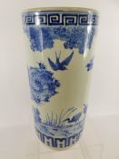 A Chinese Blue and White Umbrella Stand.