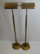 A Pair of Brass-Effect Floor Lamps, approx 120 cms.