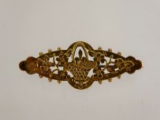 A Victorian 9ct Gold Stick Brooch, mm WCM, approx 2.2 gms