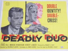 A Pair of Film Posters printed on paper, the first entitled 'Deadly Duo' (United Artists) approx 101