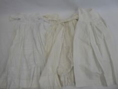 Three Antique Cotton and Lace Christening Robes. (3)