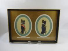 Three Framed Prints, depicting naval uniforms, including Admiral Full Dress 1787 - 1795, Rear