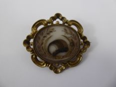 A Victorian 9ct Oval Mourning Brooch, engraved WMD, To: Anne George April 27th 1850, approx 17.9