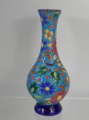 An Antique French Longwy Faience Ware Vase approx 17 cms high , marks to base F.1412 D.56697