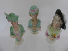 Three Victorian hat pin holders, approx 10 cms