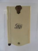 Antique Ivory Note Pad, with silver metal propelling pencil by Mosley of London, the pencil with