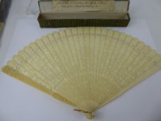 A 19th Century Cantonese Ivory Fan,