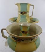 A Four Piece Green & Co Ltd Gresley Porcelain Bedroom Washstand Set, comprising of a bowl and