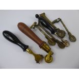 Antique Brass Leather Binding Tools, approx seven in total.