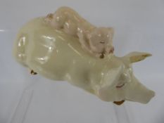 A Beswick Sow and Piglet, approx 17 cms. (af)