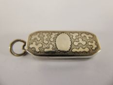 A Silver Georgian Coffin Shaped Vinaigrette, Birmingham hallmark dd 1806, mm J.W. and having