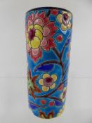 A Vintage French Longwy Faience Vase, with polychrome enamel decoration, approx 11 cms